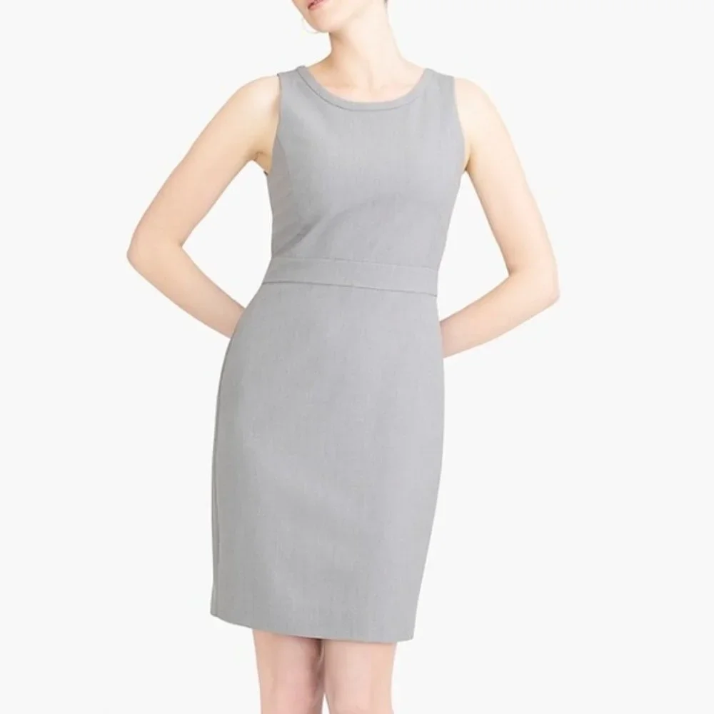 J. Crew Sleeveless Sheath Dress in Light Gray